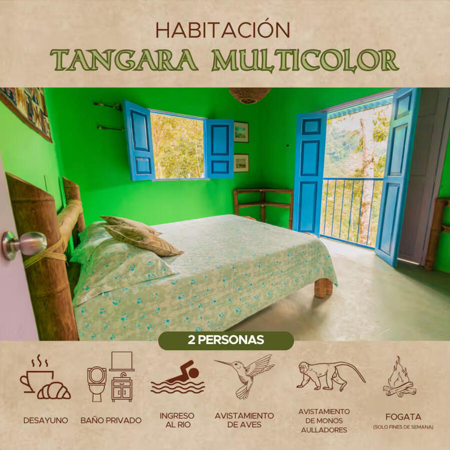 Ecolodge Tángara en Pereira, Colombia, habitación privada en alojamiento ecológico
