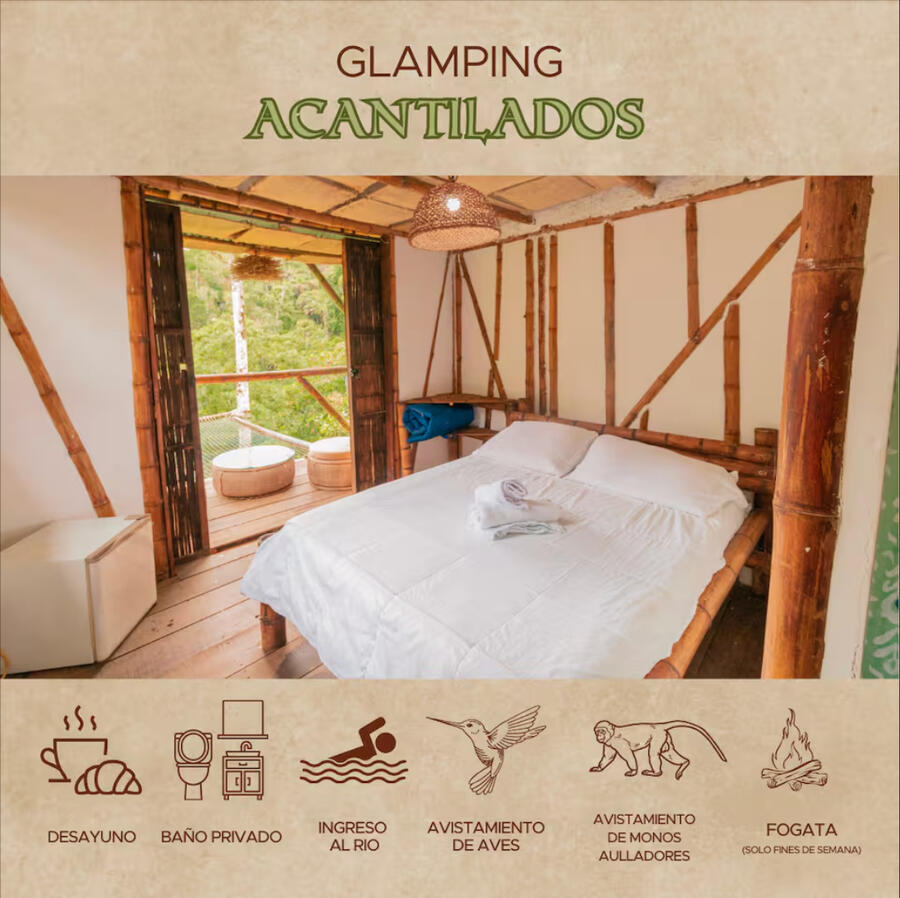 Ecolodge Acantilados en Arabia, Colombia, glamping ecológico en la naturaleza